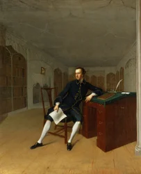 Sir Roger Newdigate (1719-1806) in der Bibliothek von Arbury